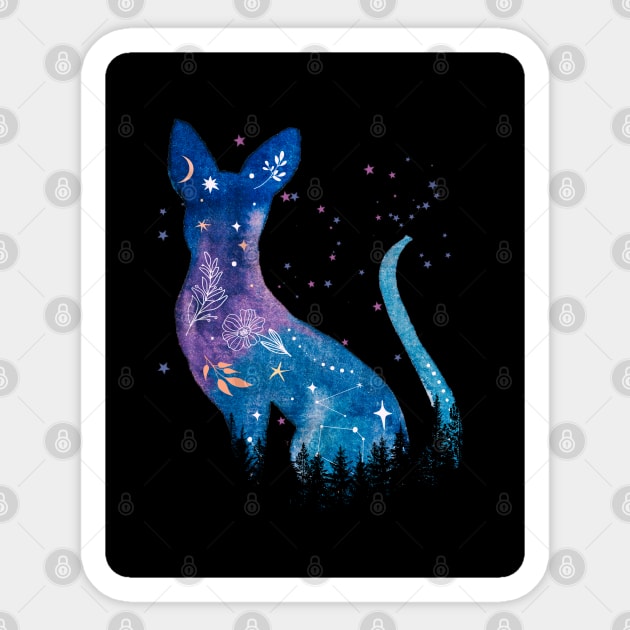 Cosmic Kitty Sticker by Elisamakesart